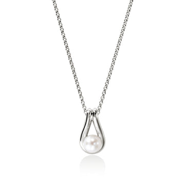 Surf Pendant Necklace, Sterling Silver, Pearl|NB895011