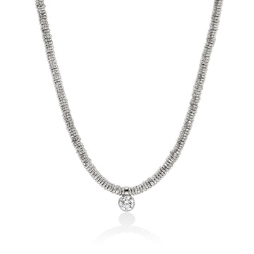 JH Lovestruck™ Heishi Pendant Necklace, Sterling Silver, Diamond, 1.0TCW|NBP43002LGD