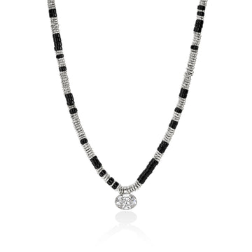 JH Lovestruck™ Heishi Pendant Necklace, Sterling Silver, Hardstones, Diamond, 3.0TCW|NBP4303831BONLGD