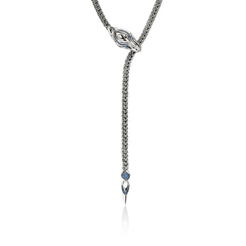 Naga Y Necklace, Sterling Silver, Blue Sapphires, 4.4MM|NBS603954BSP
